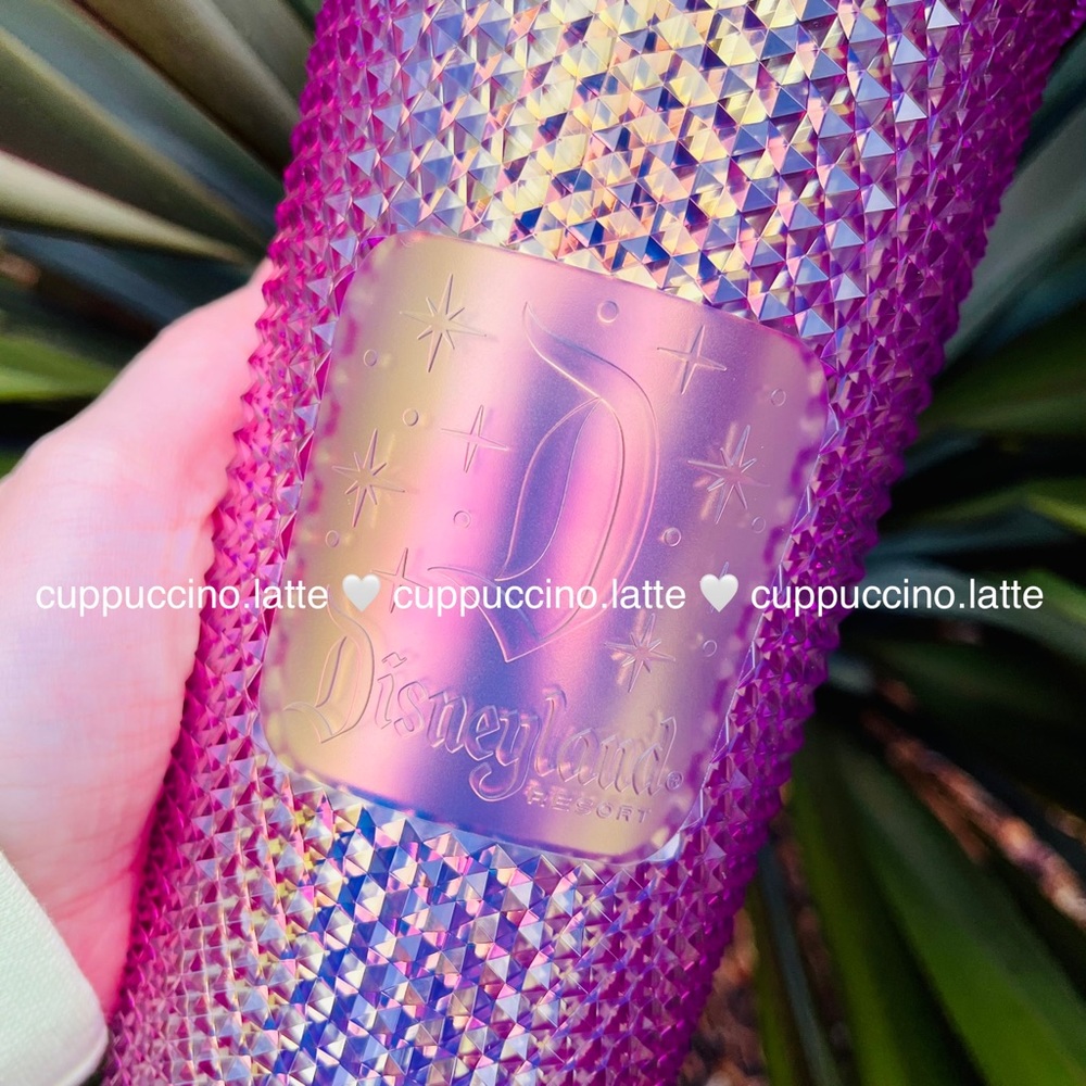 💖NEW🏰Starbucks x Disney 50th Anniversary Iridescent Pink Studded Bling Tumbler - Picture 3 of 6